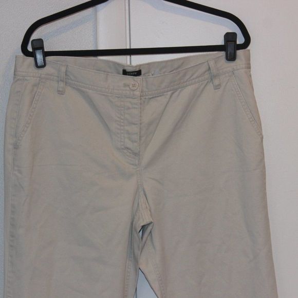 J. Crew  Khaki City Fit Wide Leg Pants Women Size 14 - Picture 3 of 13